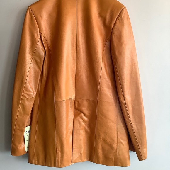 Vintage Eau De Cuir Unique Orange Leathe Jacket - Picture 2 of 12
